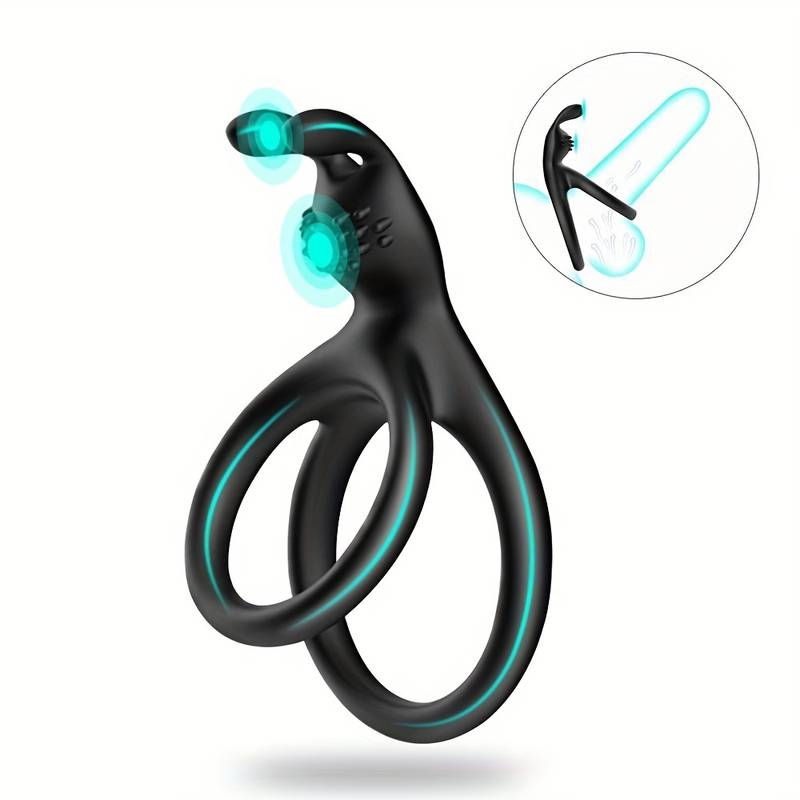 1pc 2 In 1 Men's Silicone Penis Ring Clitoris Stimulator Cock Ring  Ejaculation Delay Penis Ring Erection Ring For Men Couples